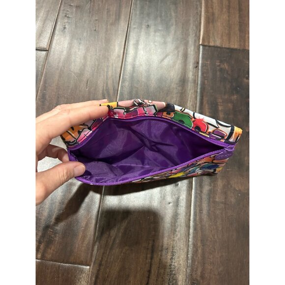 Ipsy Graffiti Print Makeup Bag With Purple Zipper Multicolor Lightweight Artsy - Picture 4 of 8